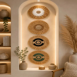 TIMBER KALA'S SET OF FOUR GRASS WOOD FUSIONS FOR DECOR