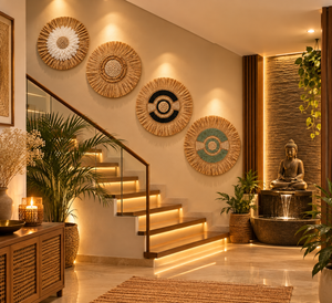 TIMBER KALA'S SET OF FOUR GRASS WOOD FUSIONS FOR DECOR