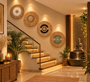 TIMBER KALA'S SET OF FOUR GRASS WOOD FUSIONS FOR DECOR