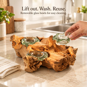 TIMBER KALA'S PACKS OF THREE GLASS WOOD FIRE FOR GIFTING