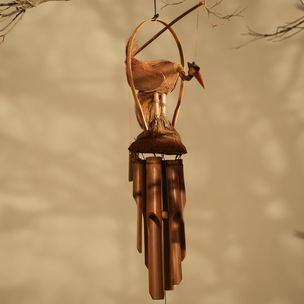 TIMBERKALA'S SINGLE DANCING CRANE CELESTIAL CHIMES FOR DECOR