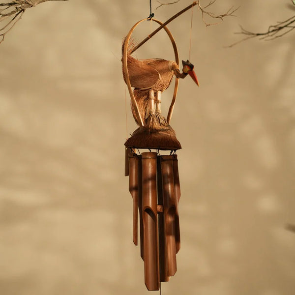 TIMBERKALA'S SINGLE DANCING CRANE CELESTIAL CHIMES FOR DECOR