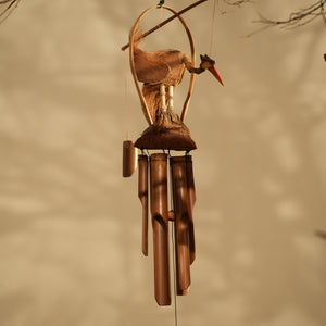 TIMBERKALA'S SINGLE DANCING CRANE CELESTIAL CHIMES FOR DECOR
