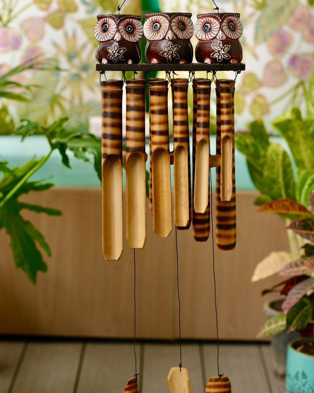 TIMBER KALA’S OWLS 3 CELESTIAL CHIMES FOR OUTDOORS