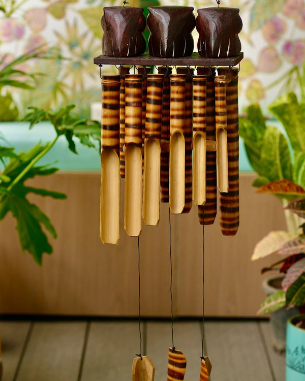 TIMBER KALA’S OWLS 3 CELESTIAL CHIMES FOR OUTDOORS