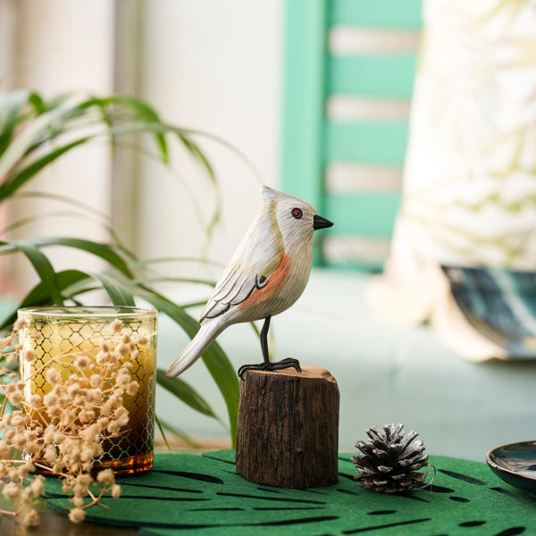TIMBER KALA'S TUFTED TITMOUSE BIRD FOR DECOR