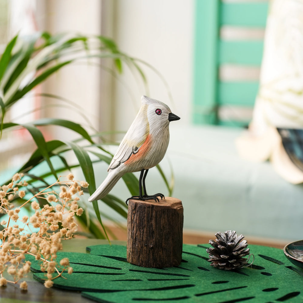 TIMBER KALA'S TUFTED TITMOUSE BIRD FOR DECOR