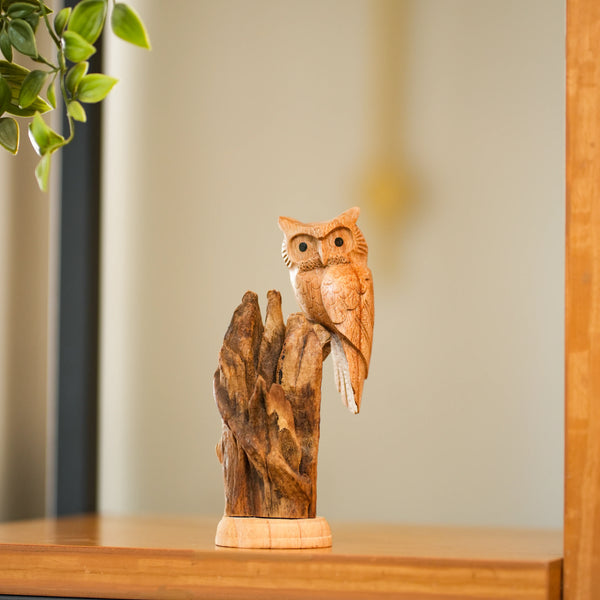 TIMBER KALA'S PERCHED WISDOM FOR DECOR