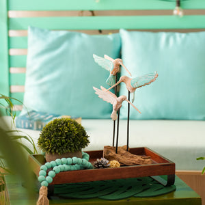 TIMBER KALA'S HUMMING BIRD TRIO ON WOOD FOR DECOR