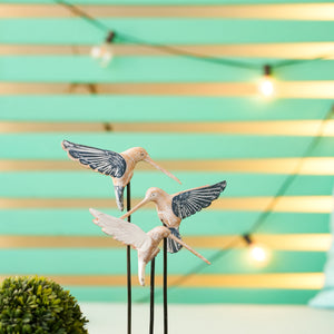 TIMBER KALA'S HUMMING BIRD TRIO ON WOOD FOR DECOR