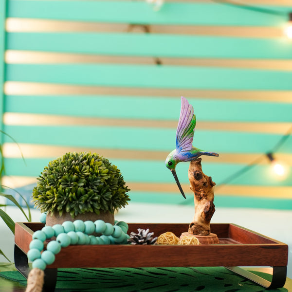 HUMMING BIRD ON DRIFTWOOD FOR DECOR