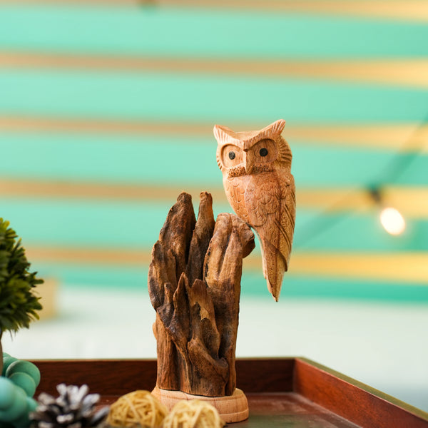TIMBER KALA'S PERCHED WISDOM FOR DECOR