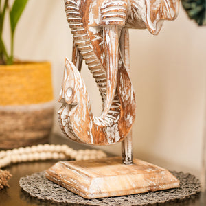 TIMBER KALA'S GANESHA'S HEAD ON STAND FOR DECOR