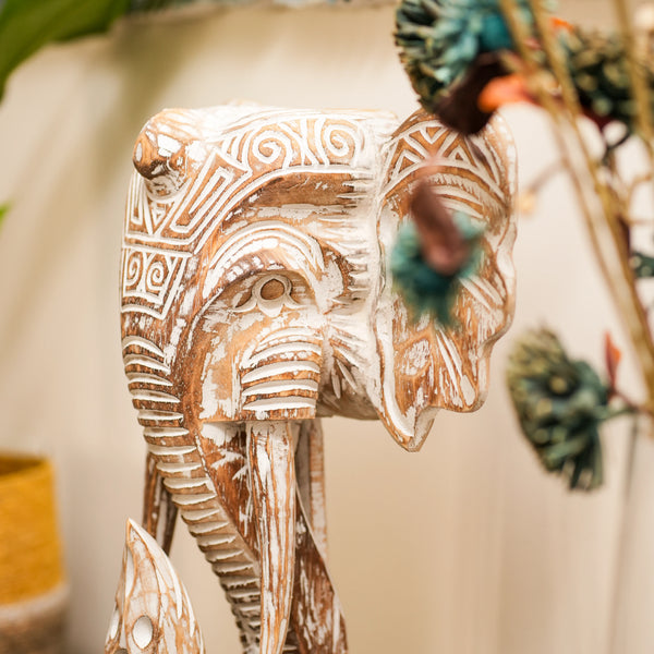 TIMBER KALA'S GANESHA'S HEAD ON STAND FOR DECOR