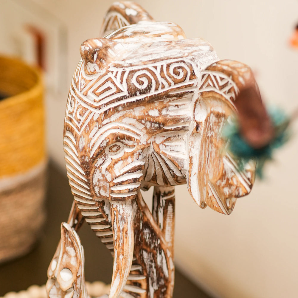 TIMBER KALA'S GANESHA'S HEAD ON STAND FOR DECOR