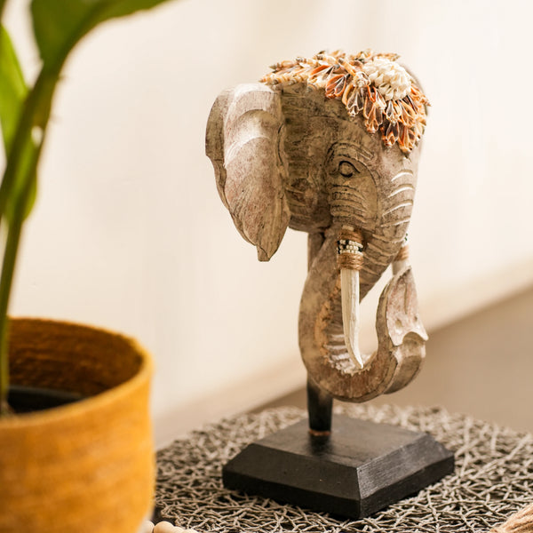 TIMBER KALA'S GANESHA'S ECHO ON STAND FOR DECOR