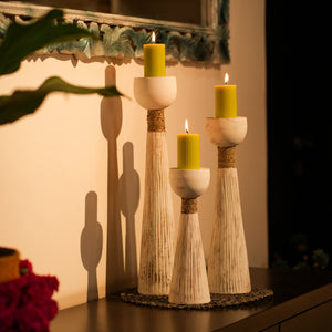 TIMBER KALA'S PLEATED PILLAR FOR CANDLES