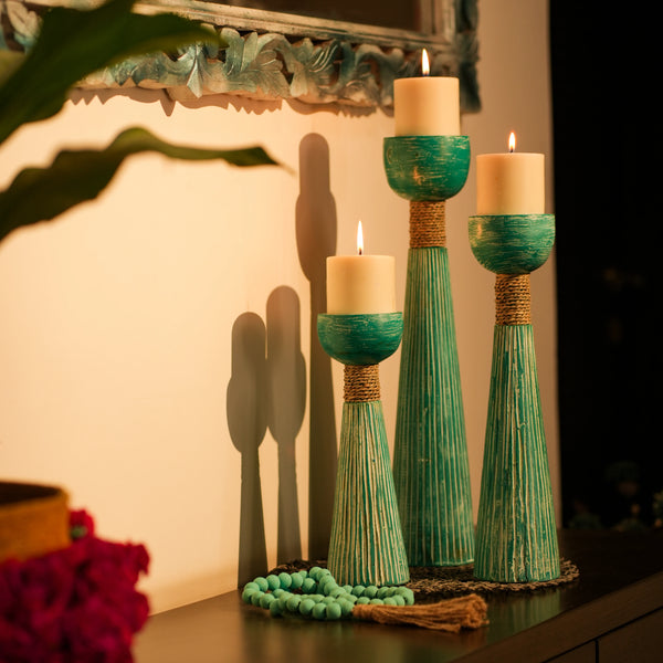 TIMBER KALA'S PLEATED PILLAR FOR CANDLES