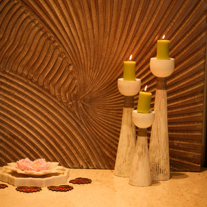 TIMBER KALA'S PLEATED PILLAR FOR CANDLES