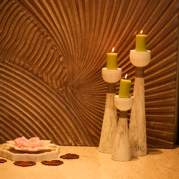 TIMBER KALA'S PLEATED PILLAR FOR CANDLES