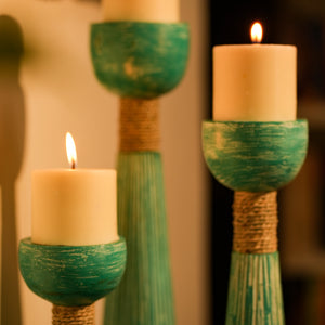 TIMBER KALA'S PLEATED PILLAR FOR CANDLES