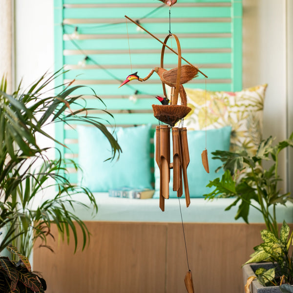 TIMBER KALA'S DANCING CRANE CELESTIAL CHIMES FOR DECOR