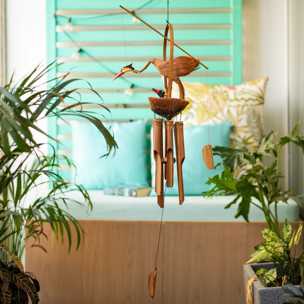 TIMBER KALA'S DANCING CRANE CELESTIAL CHIMES FOR DECOR
