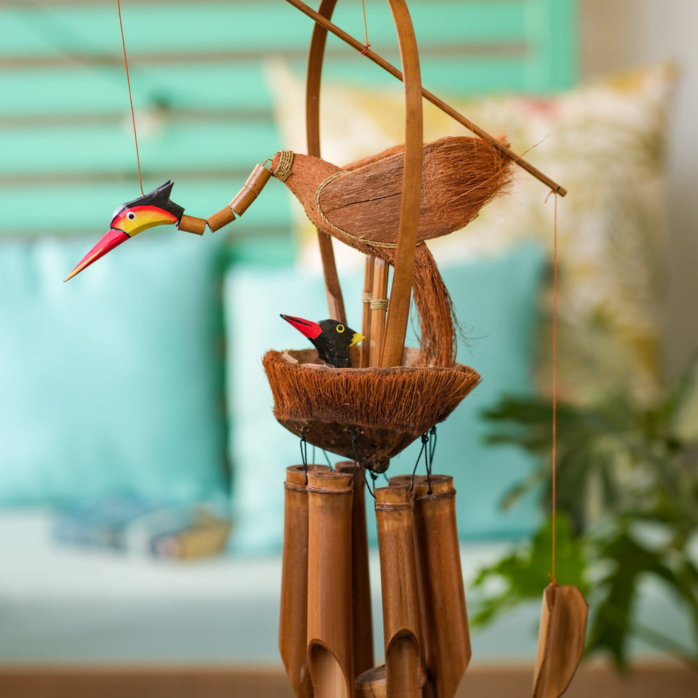 TIMBER KALA'S DANCING CRANE CELESTIAL CHIMES FOR DECOR