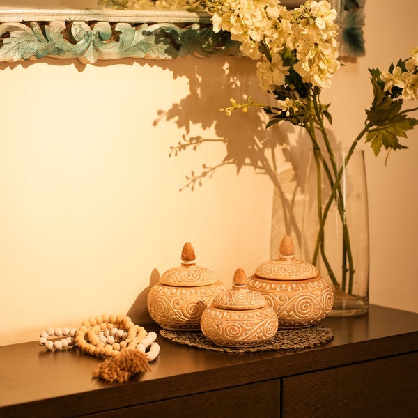 TIMBER KALA'S HANDCRAFTED TREASURE JARS FOR DECOR