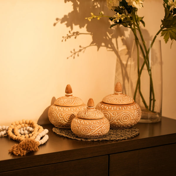 TIMBER KALA'S HANDCRAFTED TREASURE JARS FOR DECOR