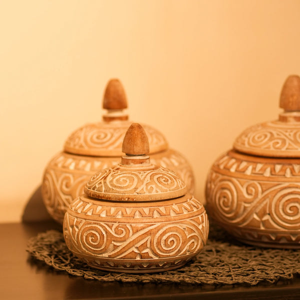 TIMBER KALA'S HANDCRAFTED TREASURE JARS FOR DECOR