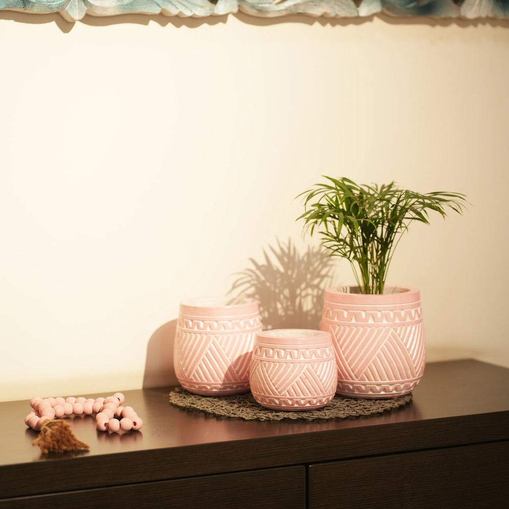 #PinkHandcraftedPotSet