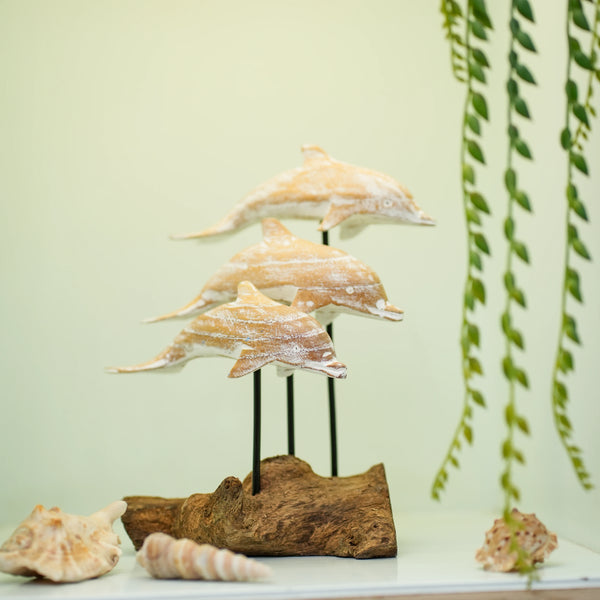 TIMBER KALA'S DRIFTWOOD DOLPHINS POD FOR DECOR