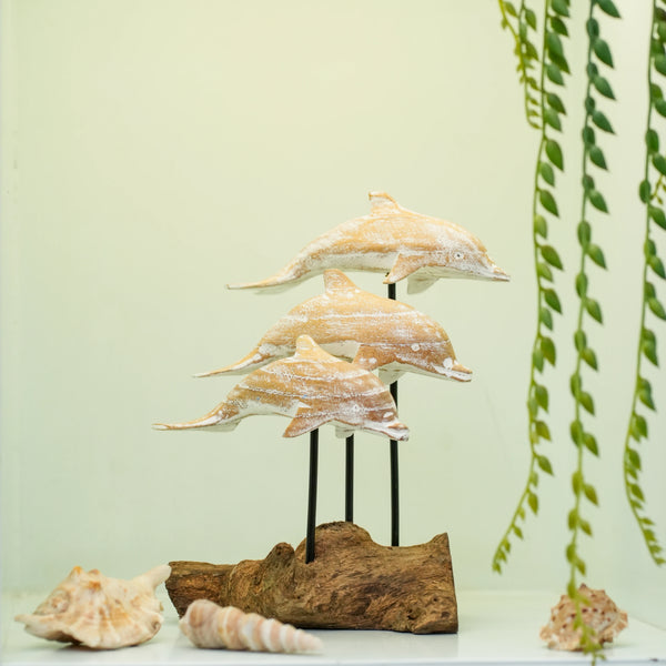 TIMBER KALA'S DRIFTWOOD DOLPHINS POD FOR DECOR