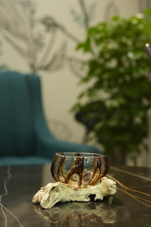 TIMBERKALA'S BROWN LINE GLASS WOODFIRE FOR DECOR