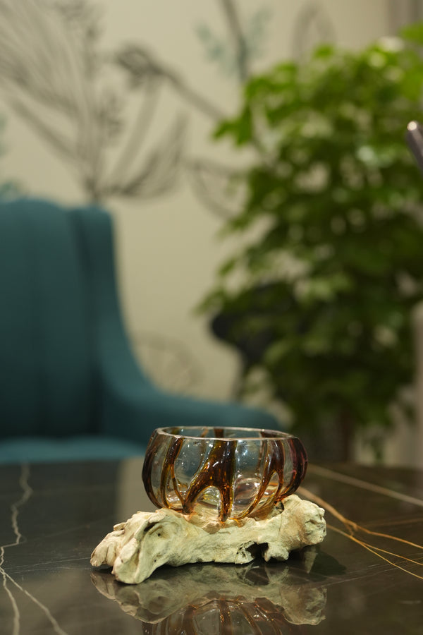 TIMBERKALA'S BROWN LINE GLASS WOODFIRE FOR DECOR