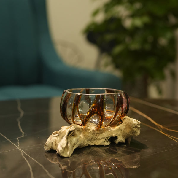 TIMBERKALA'S BROWN LINE GLASS WOODFIRE FOR DECOR