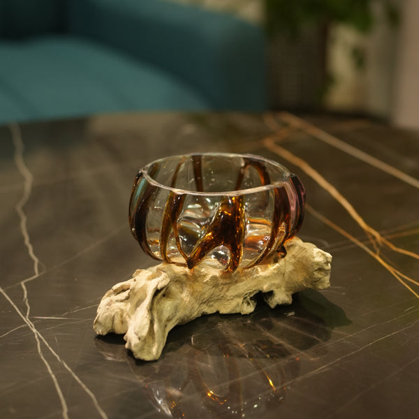 TIMBERKALA'S BROWN LINE GLASS WOODFIRE FOR DECOR