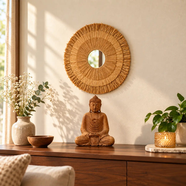 TIMBER KALA'S DHYAANA BUDDHA WITH GRASSWOOD FUSION FOR DECOR