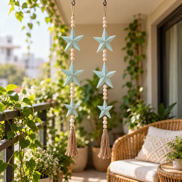 PAIR OF STAR HANGINGS FOR DECOR
