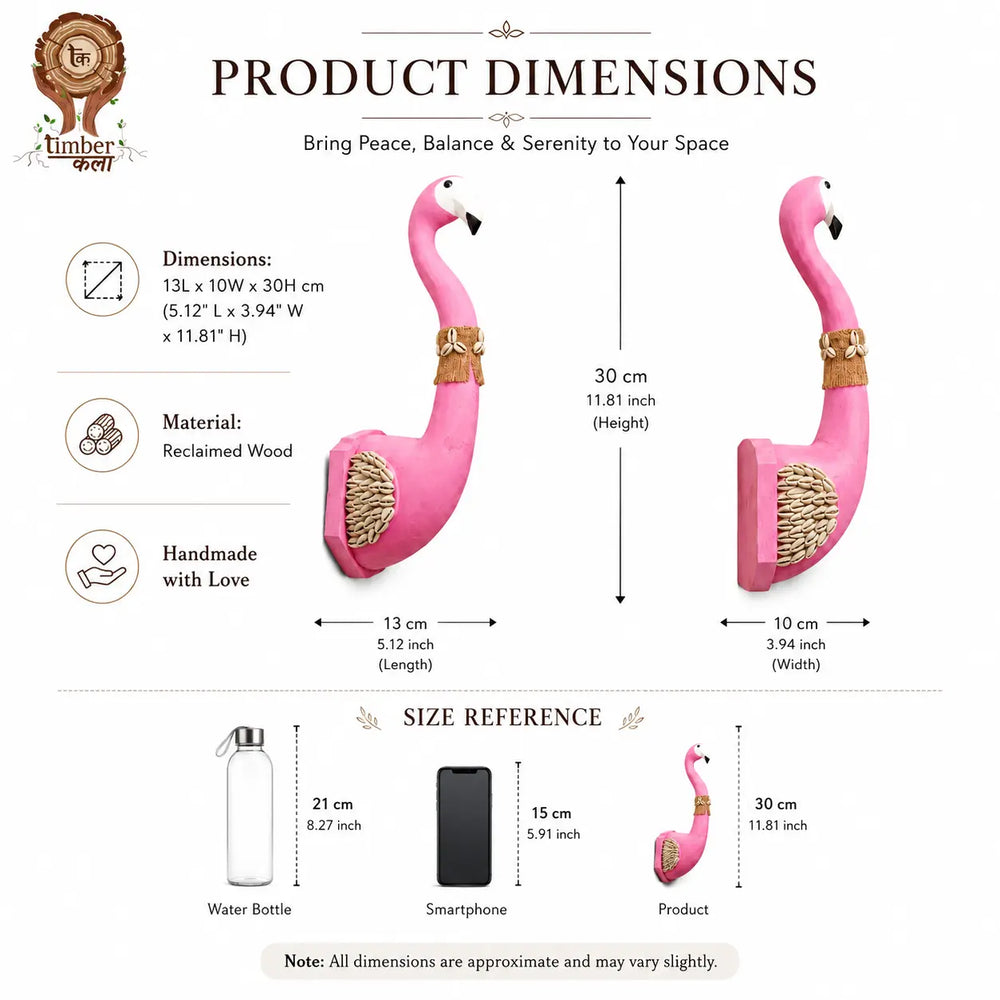 TIMBER KALA'S WALL FLAMINGO FOR DECOR