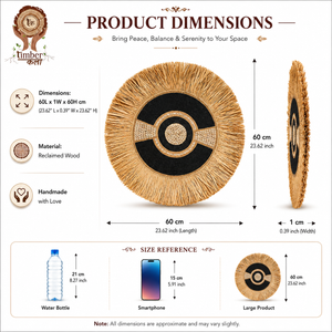 TIMBER KALA'S SET OF FOUR GRASS WOOD FUSIONS FOR DECOR