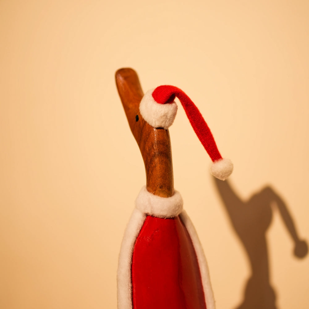 TIMBER KALA’S MEDIUM SANTA DUCK FOR DECOR