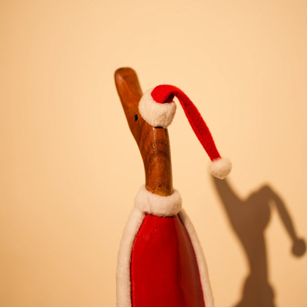 TIMBER KALA’S MEDIUM SANTA DUCK FOR DECOR