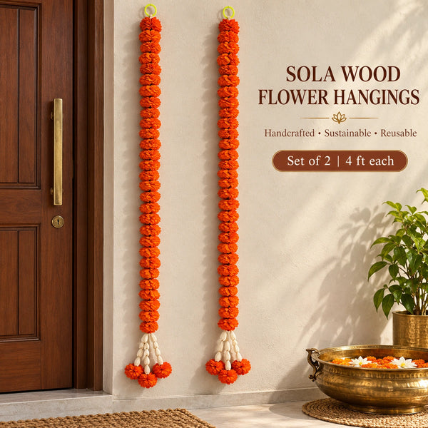 SOLA WOOD FLOWER HANGING FOR DIWALI DECOR