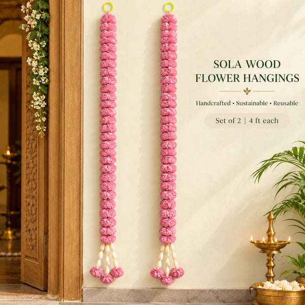 SOLA WOOD FLOWER HANGING FOR DIWALI DECOR