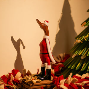 TIMBER KALA’S MEDIUM SANTA DUCK FOR DECOR