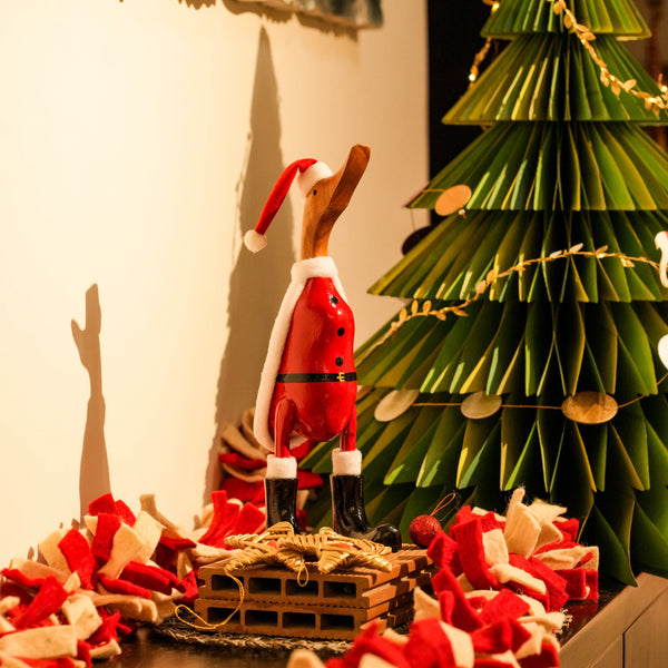TIMBER KALA’S MEDIUM SANTA DUCK FOR DECOR