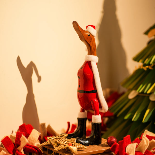 TIMBER KALA’S MEDIUM SANTA DUCK FOR DECOR
