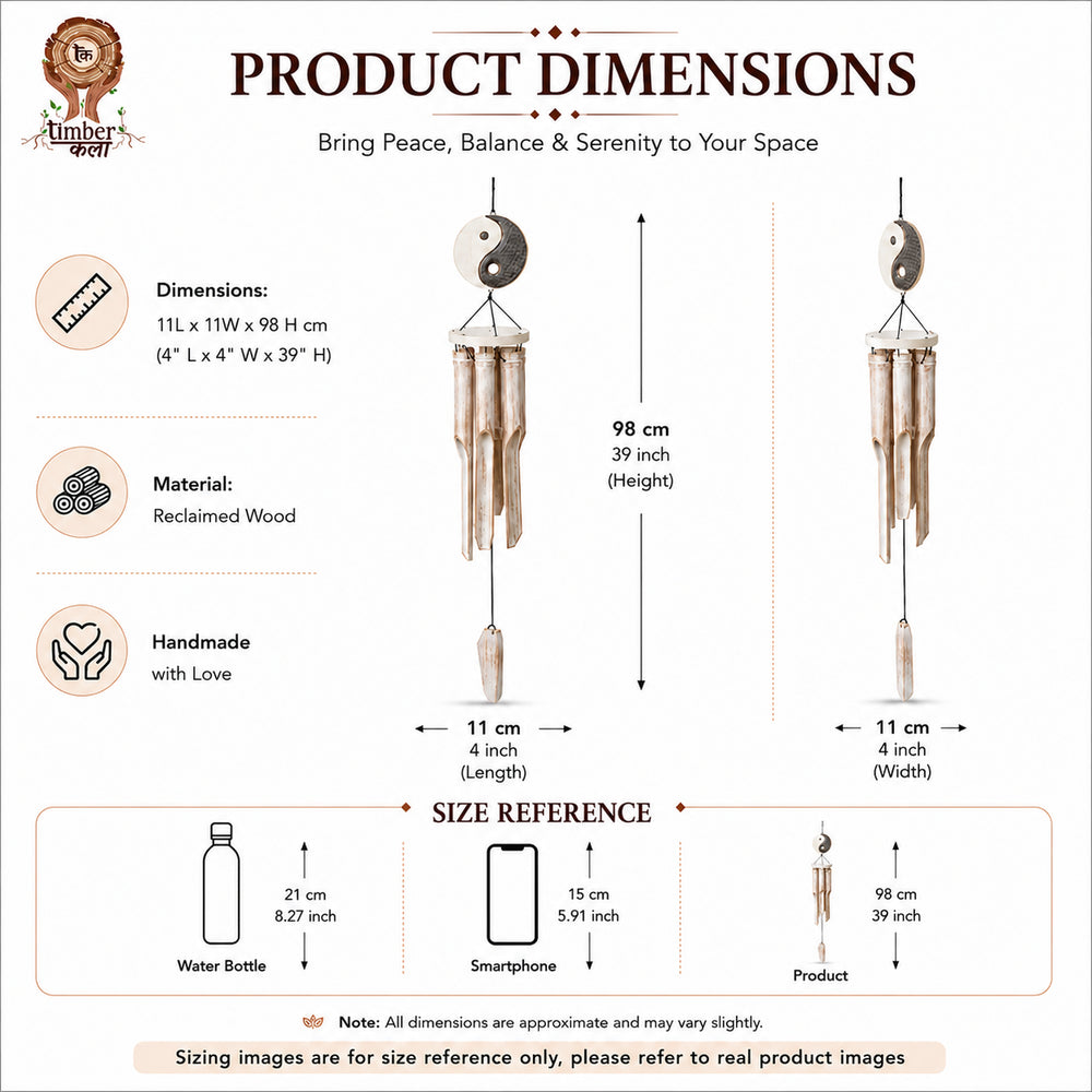 TIMBER KALA'S YIN YAN CELESTIAL CHIMES FOR DECOR